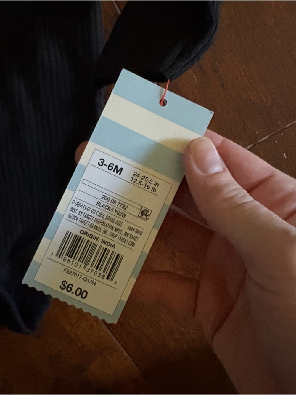 Target Black Ribbed Long-Sleeve Ruffle One-Piece Bodysuit - Picture 2 of 3